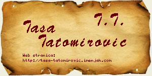 Tasa Tatomirović vizit kartica